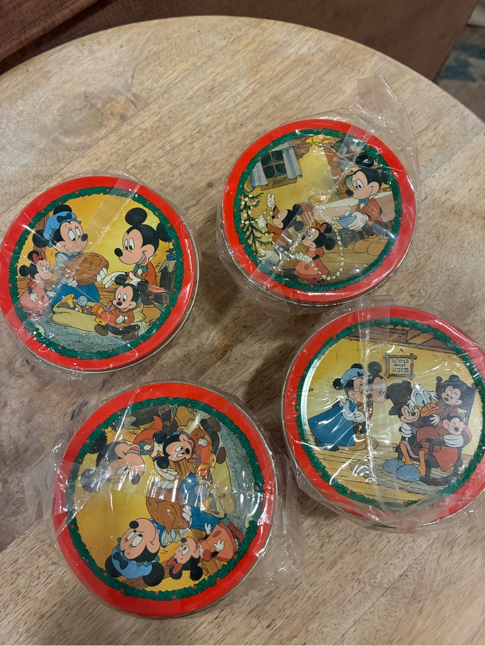 Set of 4 Vintage Mickey Mouse Collectible Tins